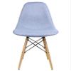 COZYBLOCK Mid-Century Modern Woven Fabric Upholstered Accent Side Dining Chair with Beech Wood Eiffel Legs Set of 2 (Denim Blue) view 4