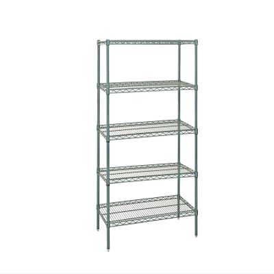 Quantum Storage Systems WR54-2136P-5 Starter Kit Wire Shelves Green Epoxy 5 Shelves 54" H x 36" W x 21" D