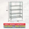 Quantum Storage Systems WR54-2136P-5 Starter Kit Wire Shelves Green Epoxy 5 Shelves 54" H x 36" W x 21" D view 2