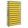 Quantum Storage Systems 1275-701YL Solid Heavy Duty 13 Shelves 48 Super Tuff Euro Yellow Bins 75" H x 36" W x 12" D view 1