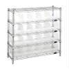 Quantum WR5-39-1236-202CL Wire Shelving Unit with (4) Shelves and (20) QSB202 Clear Bins for Industrial Storage Distribution | 800 lbs Capacity | 36"L x 12"D x 74"H, Chrome Plated Finish, Carbon Steel view 1