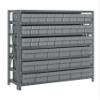 Quantum Storage Systems 1839-624GY Solid Heavy Duty 7 Shelves 45 Super Tuff Euro Gray Bins 39" H x 36" W x 18" D view 1
