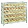 Quantum Storage Systems WR6-36-1236-101IV Wire Heavy Duty 6 Shelves 40 Economy Ivory Bins 36" H x 36" W x 12" D view 1
