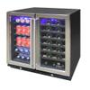 Vinotemp Wine and Beverage Cooler Refrigerator Dual Zone 19 in. Drink Fridge for Bottles and Cans, Adjustable Temperature Control with Glass Doors, 33 Bottle & 101 Can, Stainless Steel view 3