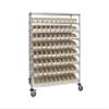 Quantum Storage Systems WRC9-63-2448-105IV Wire Heavy Duty Wheels 9 Shelves 80 Economy Ivory Bins 69" H x 48" W x 24" D view 1