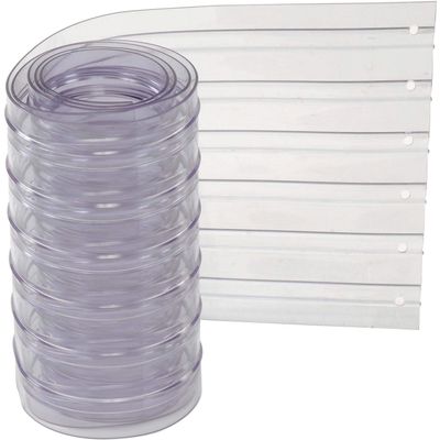 12" x 7' Scratch Resistant Ribbed Clear Strip for Strip Curtains