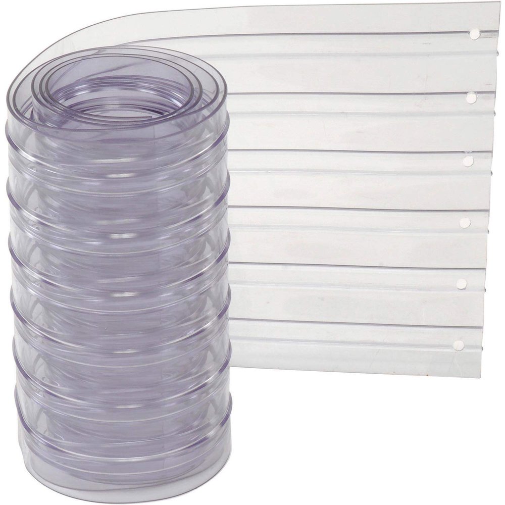 12" x 7' Scratch Resistant Ribbed Clear Strip for Strip Curtains