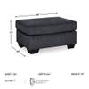 Signature Design by Ashley Altari Modern Rectangular Accent Ottoman, Dark Gray view 3