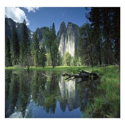 Global Gallery Granite Reflecting in Pool, Yosemite National Park, California-Paper Art-26"x18"