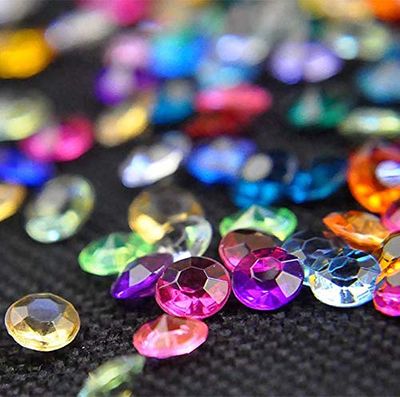 Liying Acrylic Diamond Gems Faux Round Crystals Treasure for Table Scatters, Vase Fillers, Arts & Crafts, Wedding Decoration (2000pcs 6mm Multi-Color)