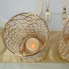 2 Pack 9" Tall Gold Crystal Beaded Metal Candle Holders - Wedding Party Dining Home Centerpieces Decorations view 2