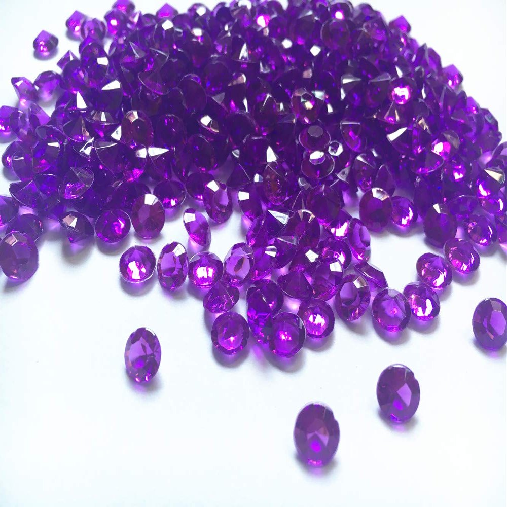 Liying Acrylic Diamonds Table Decorations Faux Round Crystals Treasure Gems for Table Scatters, Vase Fillers, Arts & Crafts, Wedding Decoration (8mm 1000pcs Purple)
