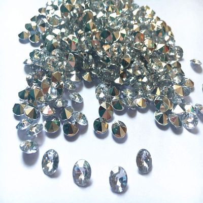 Liying Acrylic Diamonds Faux Round Crystals Treasure Gems for Table Scatters, Vase Fillers, Arts & Crafts, Wedding Decoration (8mm 1000pcs Clear & Silver)