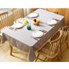 Cotton Linen Stripe Tassel Tablecloth Rectangular Table Cloth for Kitchen Dining Room Home Tabletop Decoration 55 x 86 Inch Grey Stripe view 2