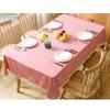 Cotton Linen Grid Tassel Tablecloth Rectangular Table Cloth for Kitchen Dining Room Home Tabletop Decoration 55 x 86 Inch Red Checkered view 2