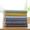 Cotton Linen Grid Tassel Tablecloth Rectangular Table Cloth for Kitchen Dining Room Home Tabletop Decoration 55 x 86 Inch Red Checkered view 4