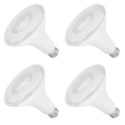 Maxxima PAR38 LED Indoor/Outdoor Light Bulbs - 3000K Warm White Light, 1275 Lumens, 15 Watts, 100 Watt Equivalent Dimmable Flood Light, 90 CRI, Wet-Rated for Outdoor Security Use - 4 Pack
