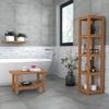 AquaTeak Sula Square Five-Tier Teak Bath Stand view 2