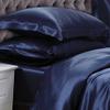 Taj Linens 100% Pure Silk Satin Sheet Set 7pcs, Silk Fitted Sheet 15'' Deep Pocket,Silk Flat Sheet,Silk Duvet Cover & Pillowcases Set !!! King, Navy Blue view 1