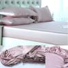 Taj Linens 100% Pure Silk Satin Sheet Set 7pcs, Silk Fitted Sheet 15'' Deep Pocket,Silk Flat Sheet,Silk Duvet Cover & Pillowcases Set !!! King, Navy Blue view 3