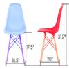 COZYBLOCK Mid-Century Modern Woven Fabric Upholstered Accent Side Dining Chair with Dark Walnut Wood Eiffel Legs Set of 2 (Denim Blue) view 2