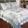 Elegant Decor Ashley Blue Cotton Foral Patchwork Quilt Collection (Queen Quilt 90" W x 90" L) view 1
