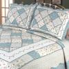 Elegant Decor Ashley Blue Cotton Foral Patchwork Quilt Collection (Queen Quilt 90" W x 90" L) view 3
