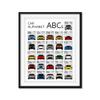 ABC Car Poster - Handmade Print of A to Z - 8x10" Satin Print (Unframed) - Gift for Car Enthusiast view 1