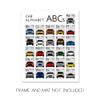 ABC Car Poster - Handmade Print of A to Z - 8x10" Satin Print (Unframed) - Gift for Car Enthusiast view 2