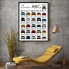 ABC Car Poster - Handmade Print of A to Z - 8x10" Satin Print (Unframed) - Gift for Car Enthusiast view 4