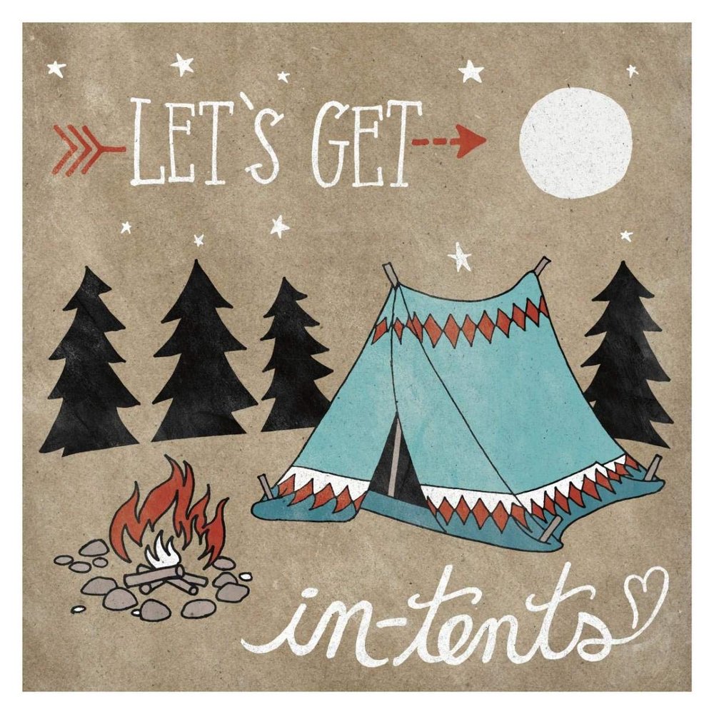 Global Gallery Adventure Love Tent Taupe -PaperArt-32 x32