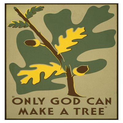 Global Gallery Only God Can Make a Tree, 1938-Paper Art-14"x20"