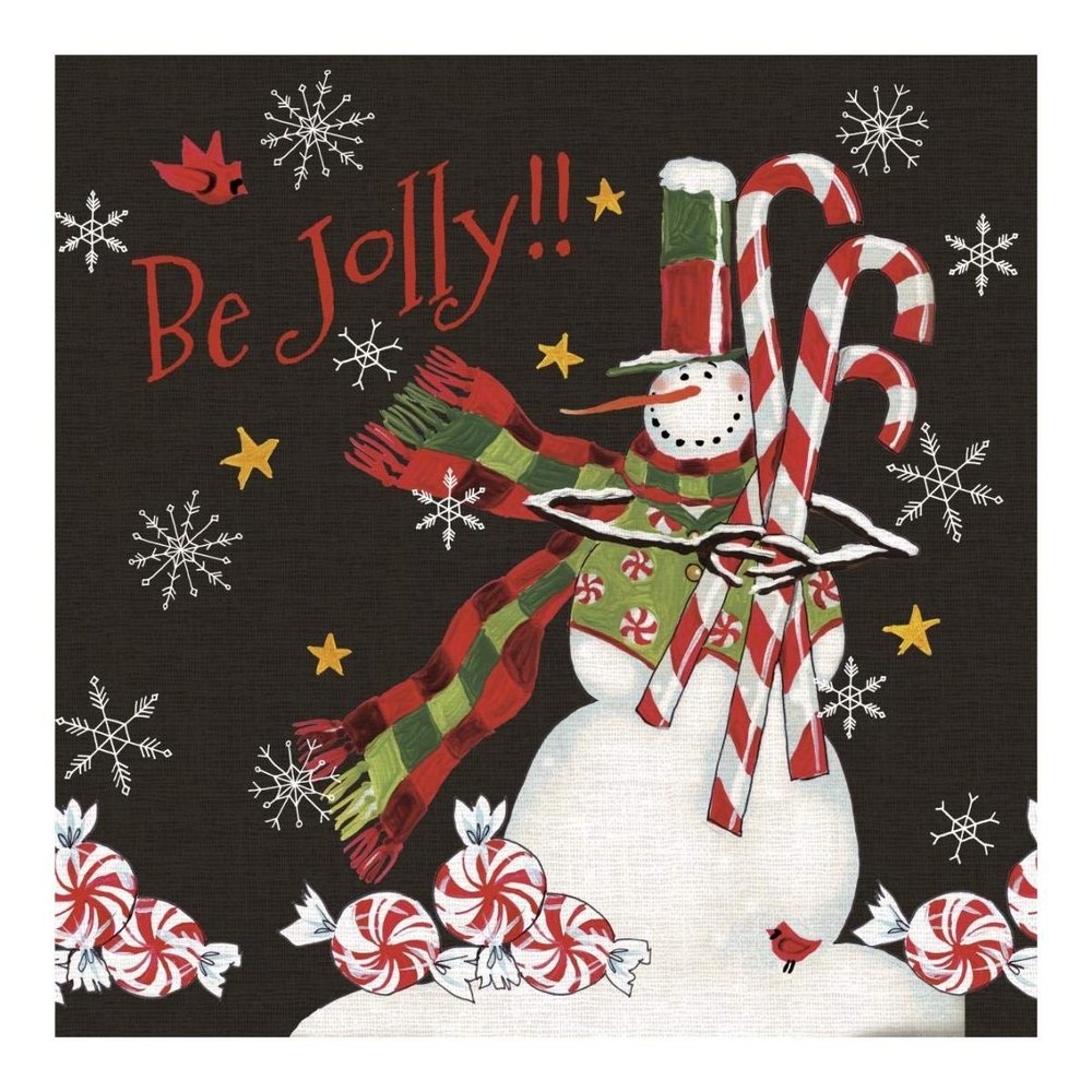 Global Gallery Sweet Snowmen II Black -PaperArt-20 x20