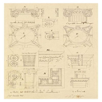 Global Gallery Plate 20 for Elements of Civil Architecture, ca. 1818-1850-Paper Art-26"x34"