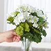 Factory Direct Craft White Poly Silk Geranium Floral Bush | for Indoor Decor view 2
