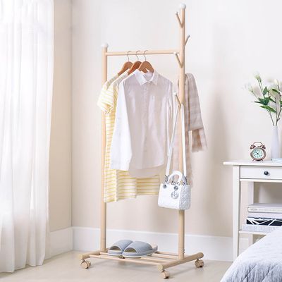 Panet Coat Rack Simple Coat Rack Floor Coat Rack Bedroom Coat Rack Shelf Single Pole Household Drying Racks 50cm