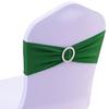 SINSSOWL 100 Pack Spandex Dark Green Chair Sashes for Wedding Stretch Chairs Bows Bands with Buckle for Party Birthday Banquets Engagement Christmas Events Decorations (Dark Green) view 1