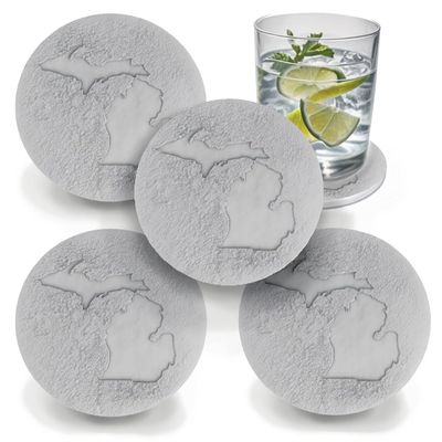 Michigan Shaped Coasters - Absorbent Drink Coasters - Michigan Gifts & Souvenirs Set of 4 - Made in USA