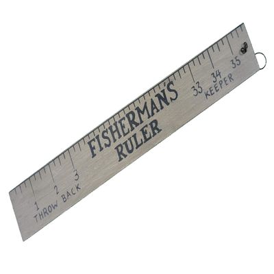 Fisherman's Ruler 1, 2, 3 inch Throw Back...33,34, 35 Keeper... 12" Long x 1 5/8" Wide 5/16" Thick...Wire for Hanging
