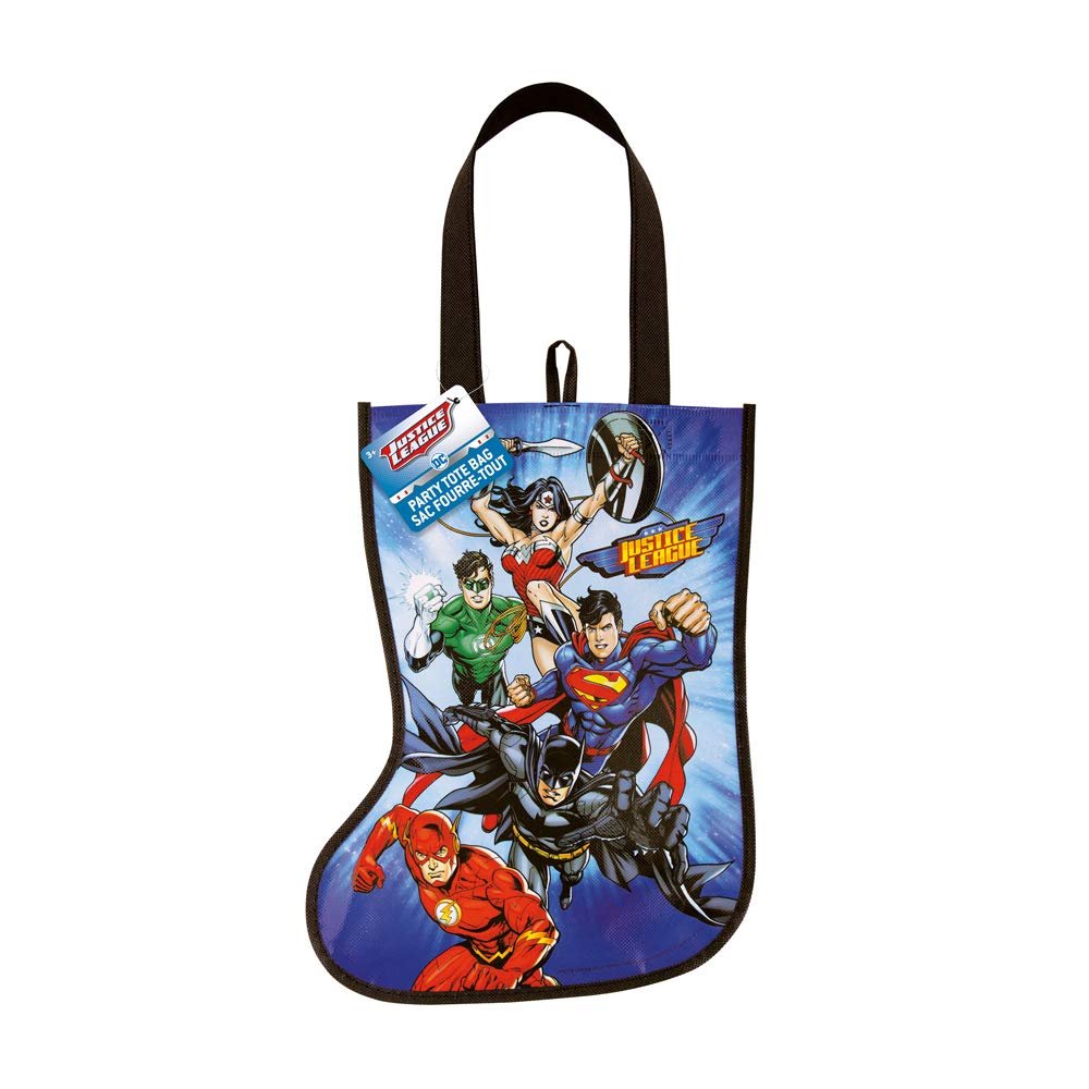 Unique Justice League Christmas Stocking Tote Bag | 13" x 9.5" | 1 Pc