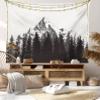 Ambesonne European Tapestry, River in Norway Sunrise Sunbeams Through Pine Trees Springtime Scenic, Fabric Wall Hanging Decor for Bedroom Living Room Dorm, 45" X 30", Soft Blue Apple Green view 1