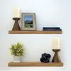 Floating Shelves Wood Floating Shelves Set - New England Handcrafted Rustic Pine Kitchen Office Bedroom Wall Mounted Smooth Finish Organizers 2 Pack (1.5'' x 7.5'' x 24'' & 36) (Special Walnut, 24'') view 2
