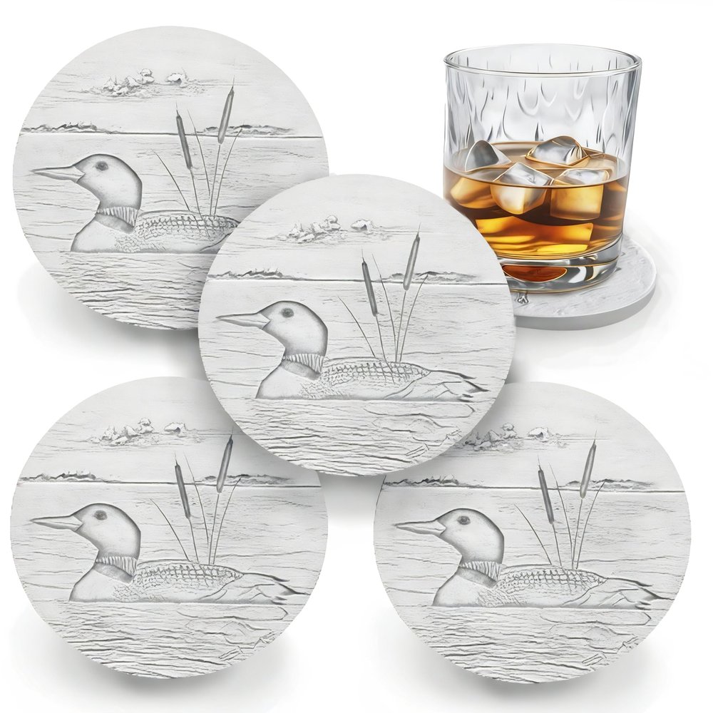 Loon Absorbent Coasters (Set of 4) - Made in USA