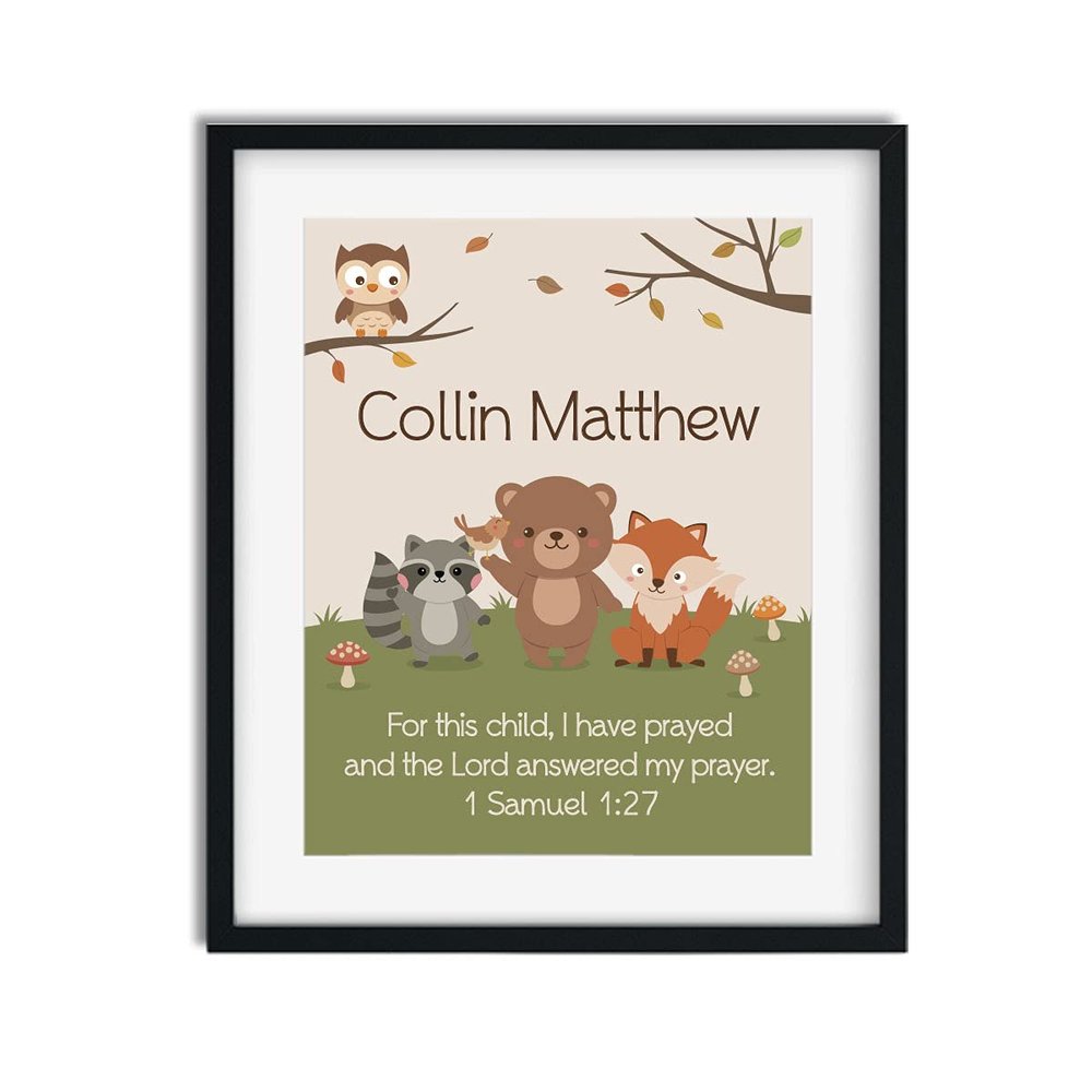 I Have Prayed Paper Art Print | Boys Wall Art | Boy Name Decor | Baby Boy Gift | Personalized Baptism Gift | Christening Gift | Religious Gift | Baptism Present | First Communion | Paper Art Print