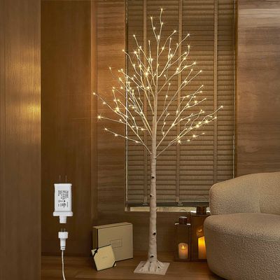 Hairui Lighted White Birch Tree 6FT, Twig Tree with Lights Plug in for Christmas Wedding Party Easter Decorations Indoor Outdoor Use
