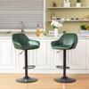 Glitzhome Mid Century Bar Stools Set of 2 Vintage Swivel Leather Adjustable Bar Chair with Backrest and Footrest, Modern Pub Kitchen Counter Height Barstools, Hunter Green view 1