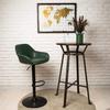 Glitzhome Mid Century Bar Stools Set of 2 Vintage Swivel Leather Adjustable Bar Chair with Backrest and Footrest, Modern Pub Kitchen Counter Height Barstools, Hunter Green view 3