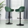 Glitzhome Mid Century Bar Stools Set of 2 Vintage Swivel Leather Adjustable Bar Chair with Backrest and Footrest, Modern Pub Kitchen Counter Height Barstools, Hunter Green view 4