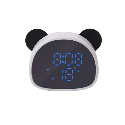 Enjoy Best Time Cute Panda Alarm Clock,Digital LED Desktop Clock for Bedside (Black)