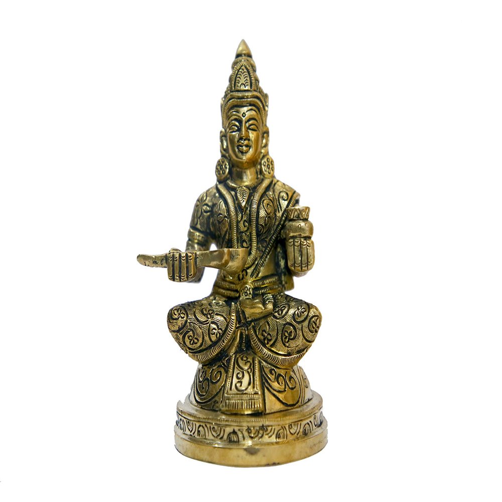 Bharat Haat Annapurna Goddess Finishing Brass Collectible Handicraft Art BH06704